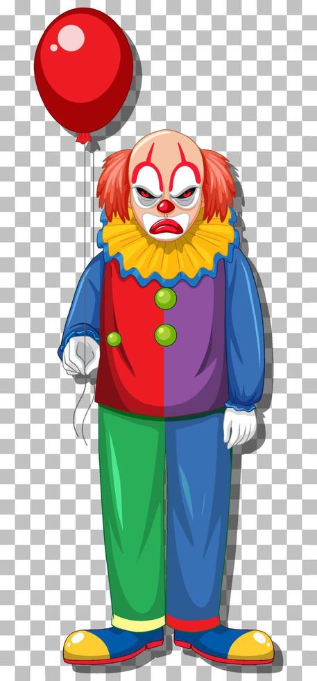 personaje de dibujos animados de payaso aterrador vector