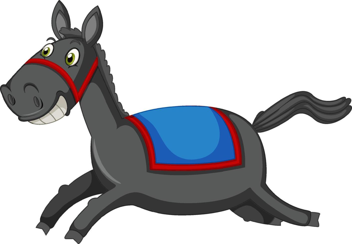 Running horse cartoon on white background vector