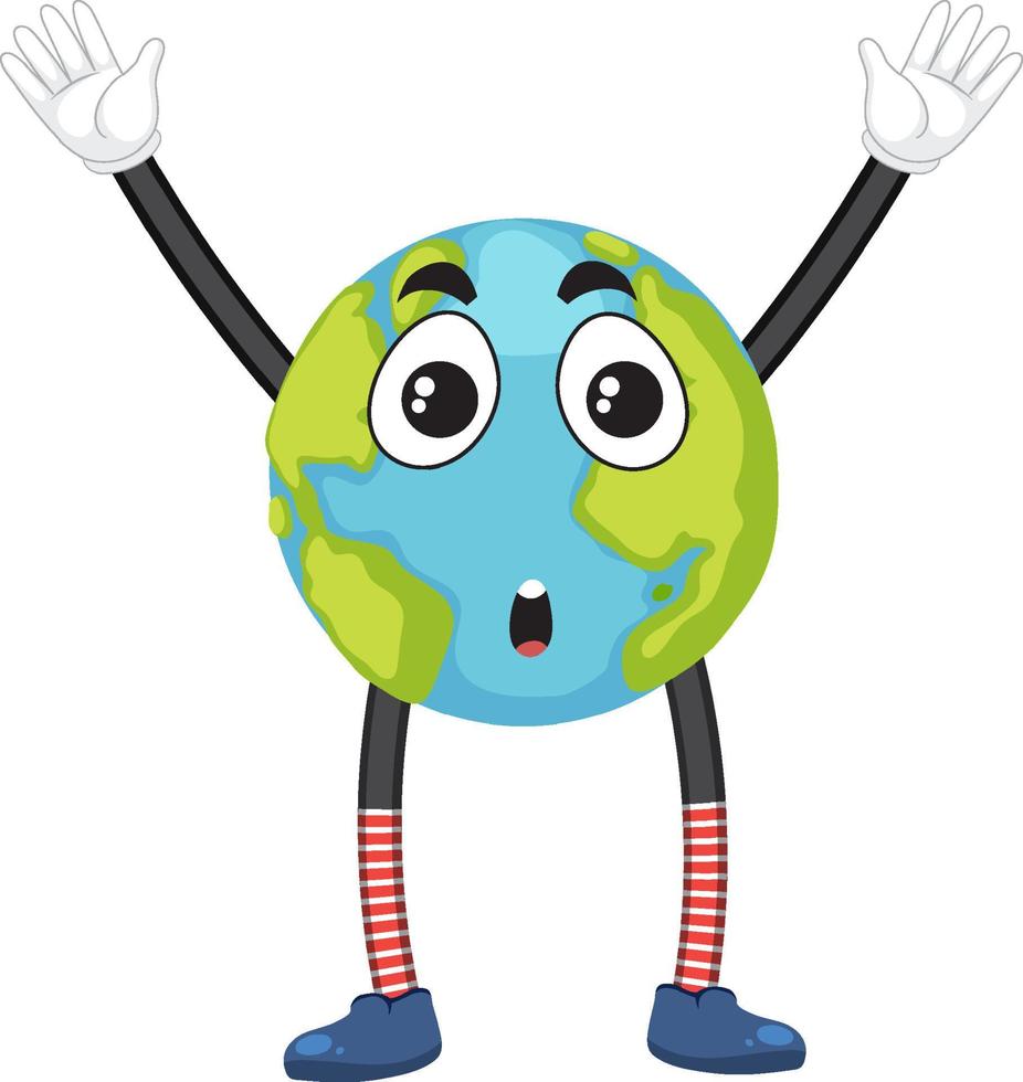 Earth with facial expression vector