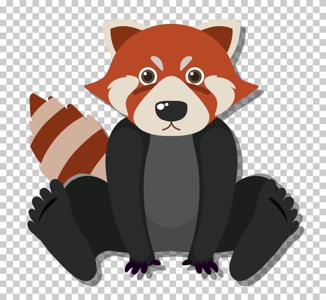 Cute red raccoon in flat cartoon style vector