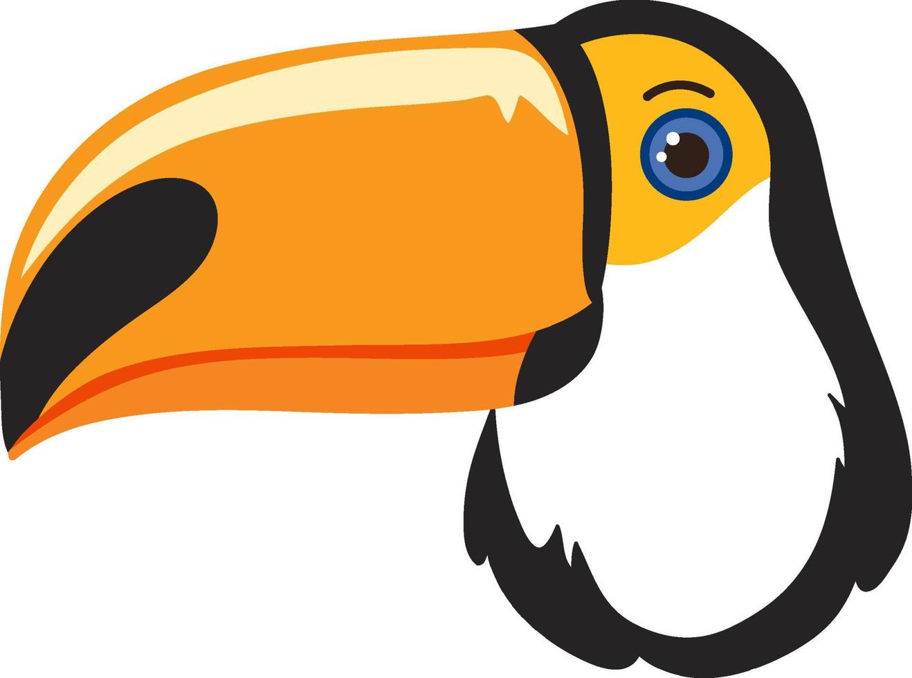 Cute toucan head in flat style vector