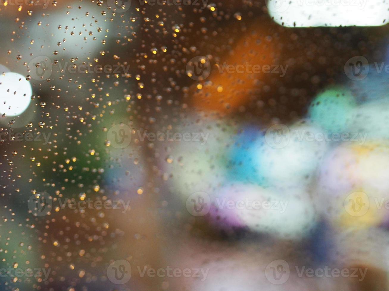 Rain drops Bokeh background Abstract light white and yellow color bokeh beautiful blurred, Design for paper art web mobile applications covers card infographic banners social media and copy write photo