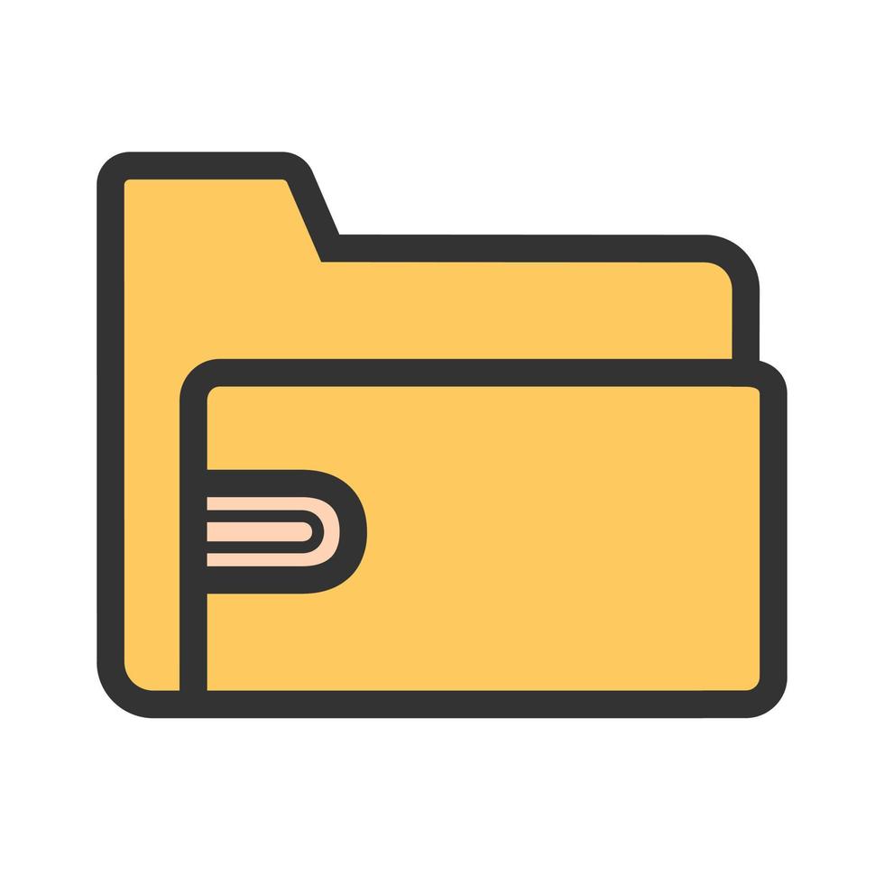 Business Folder Filled Line Icon vector