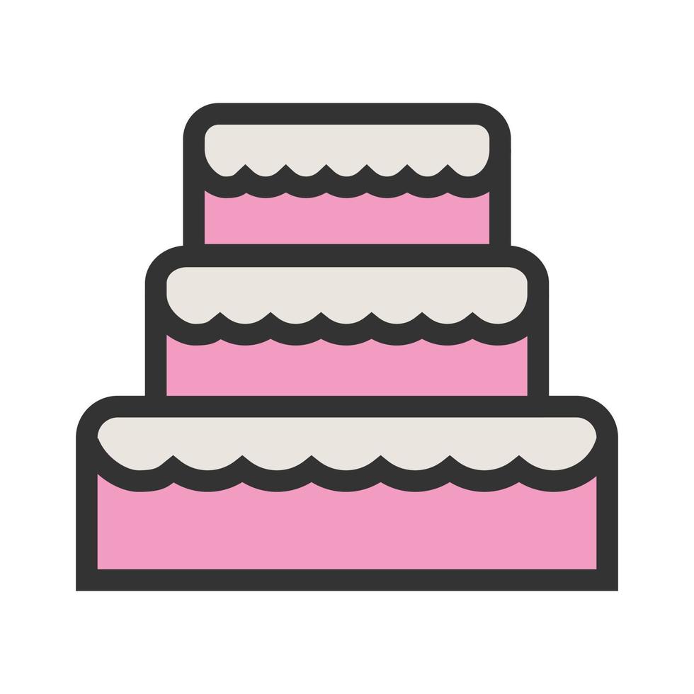 Wedding Cake II Filled Line Icon vector