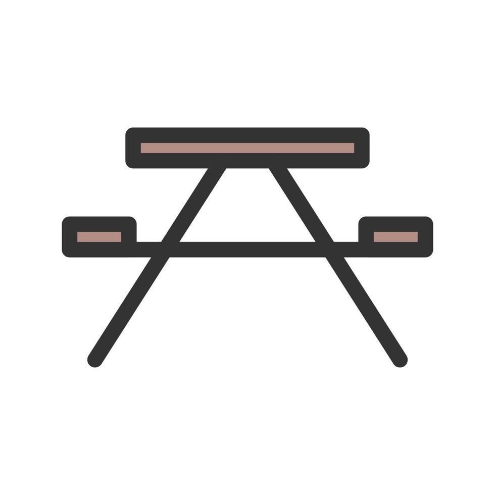 Wooden Bench Filled Line Icon vector