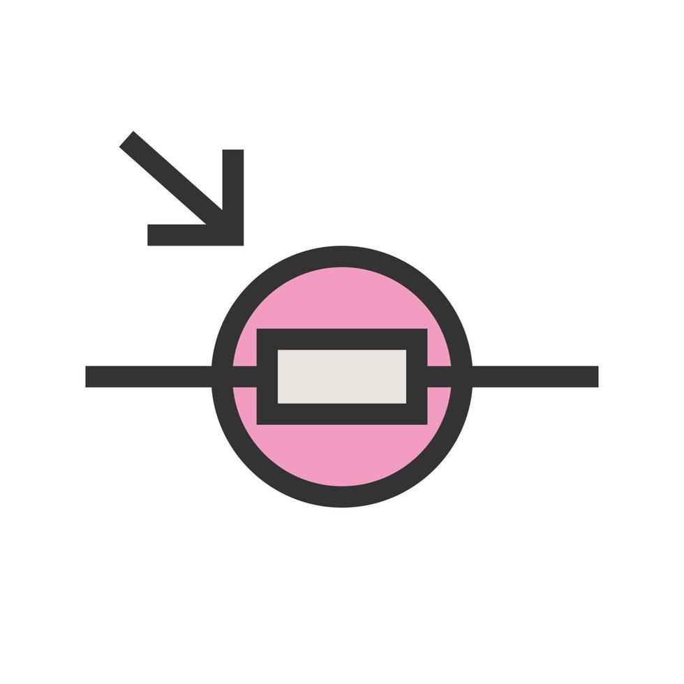 icono de línea llena de resistencia dependiente de la luz vector