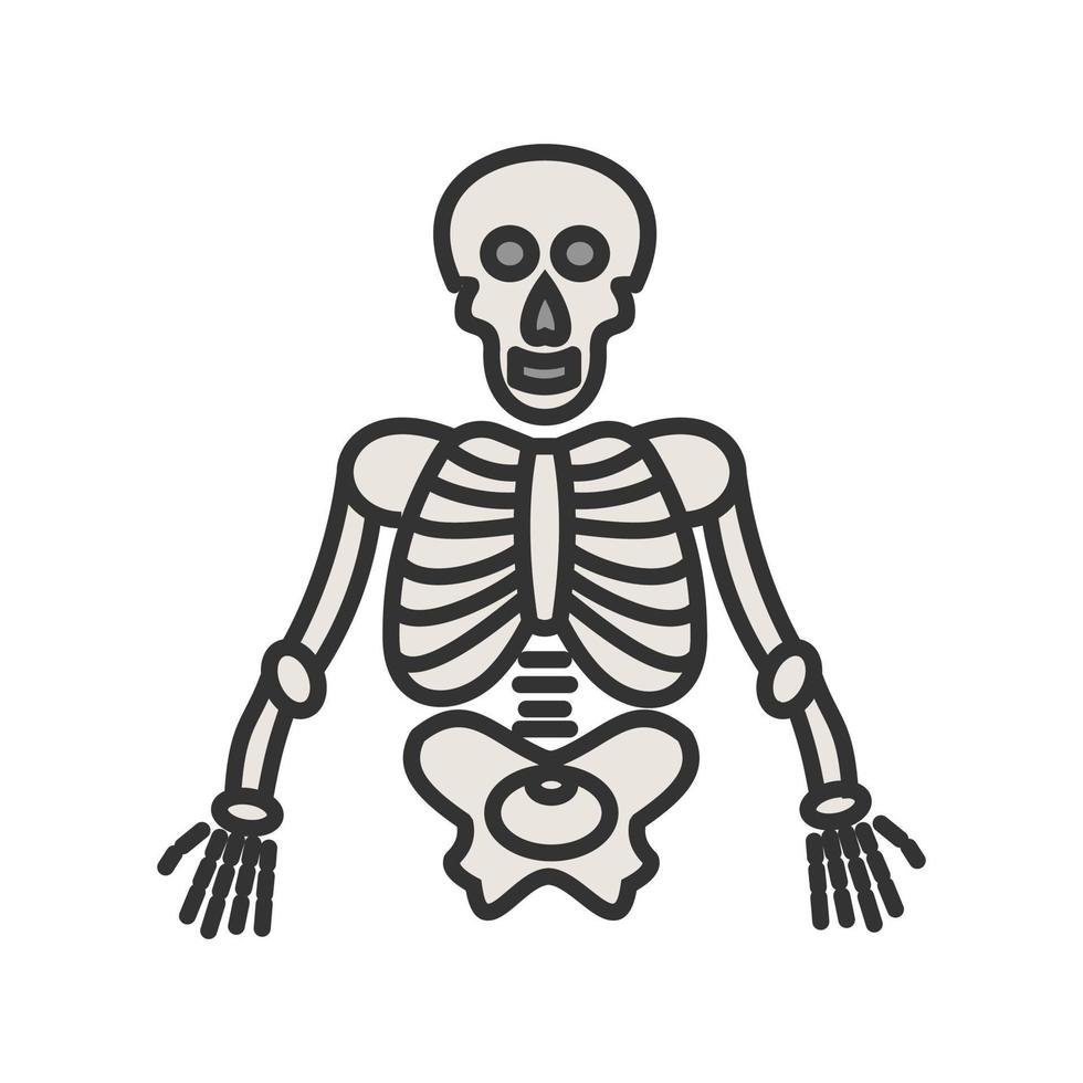 Human Skeleton Filled Line Icon vector