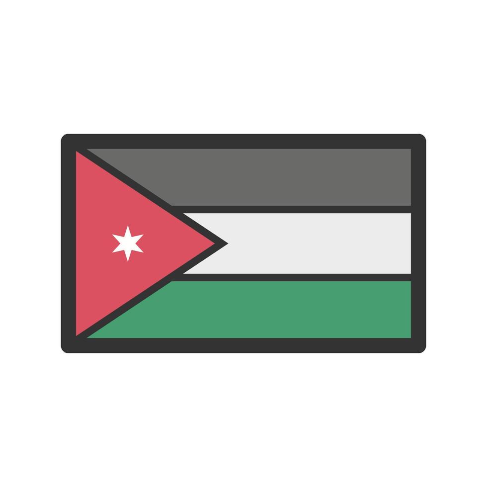 icono de línea llena de jordania vector