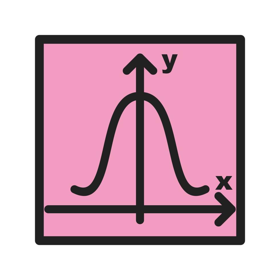 Bell Shaped Graph Filled Line Icon vector