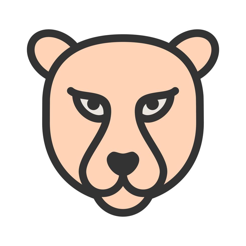 Cheetah Face Filled Line Icon vector