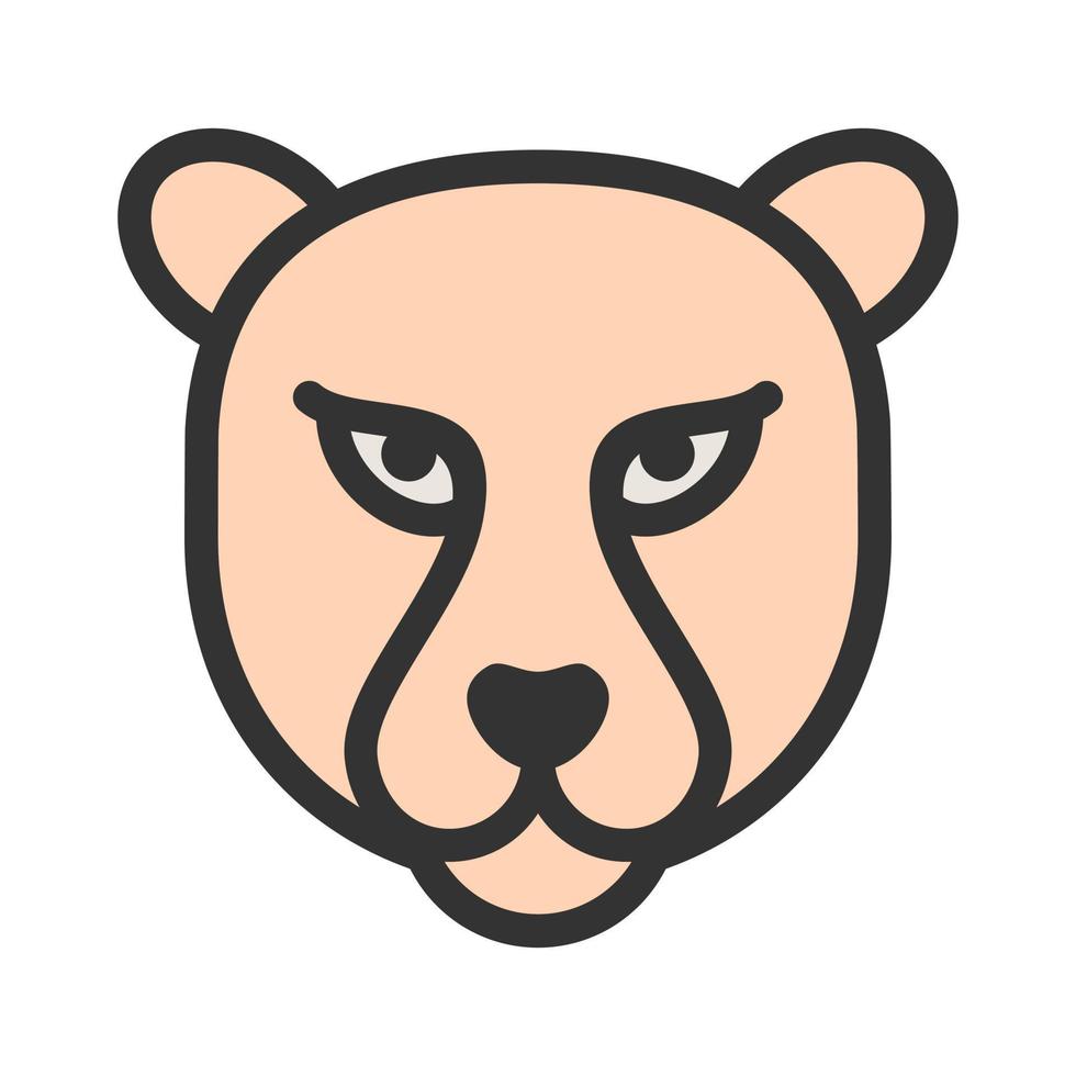 Cheetah Face Filled Line Icon vector