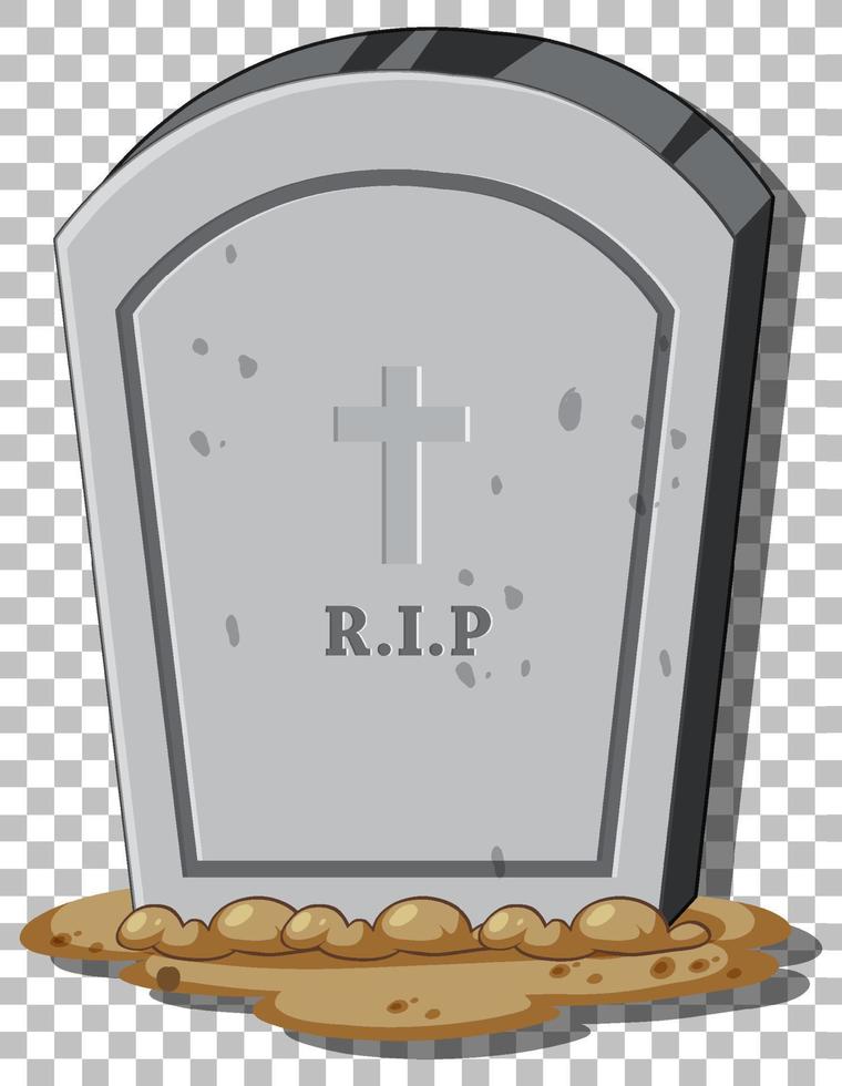 Tombstone isolated on grid background vector