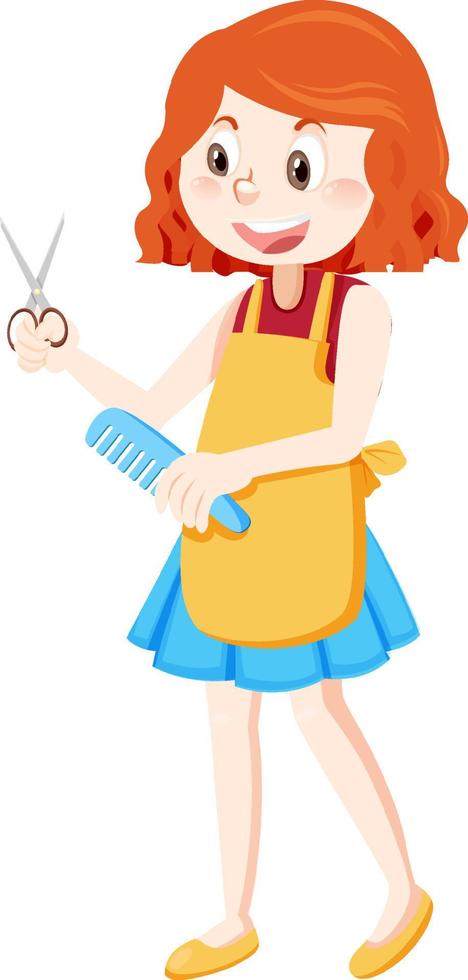 Woman hairdresser holding her tools vector