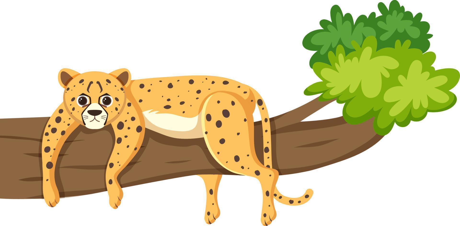 guepardo acostado en un árbol vector