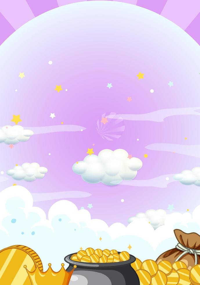 Vertical pink sky background template vector