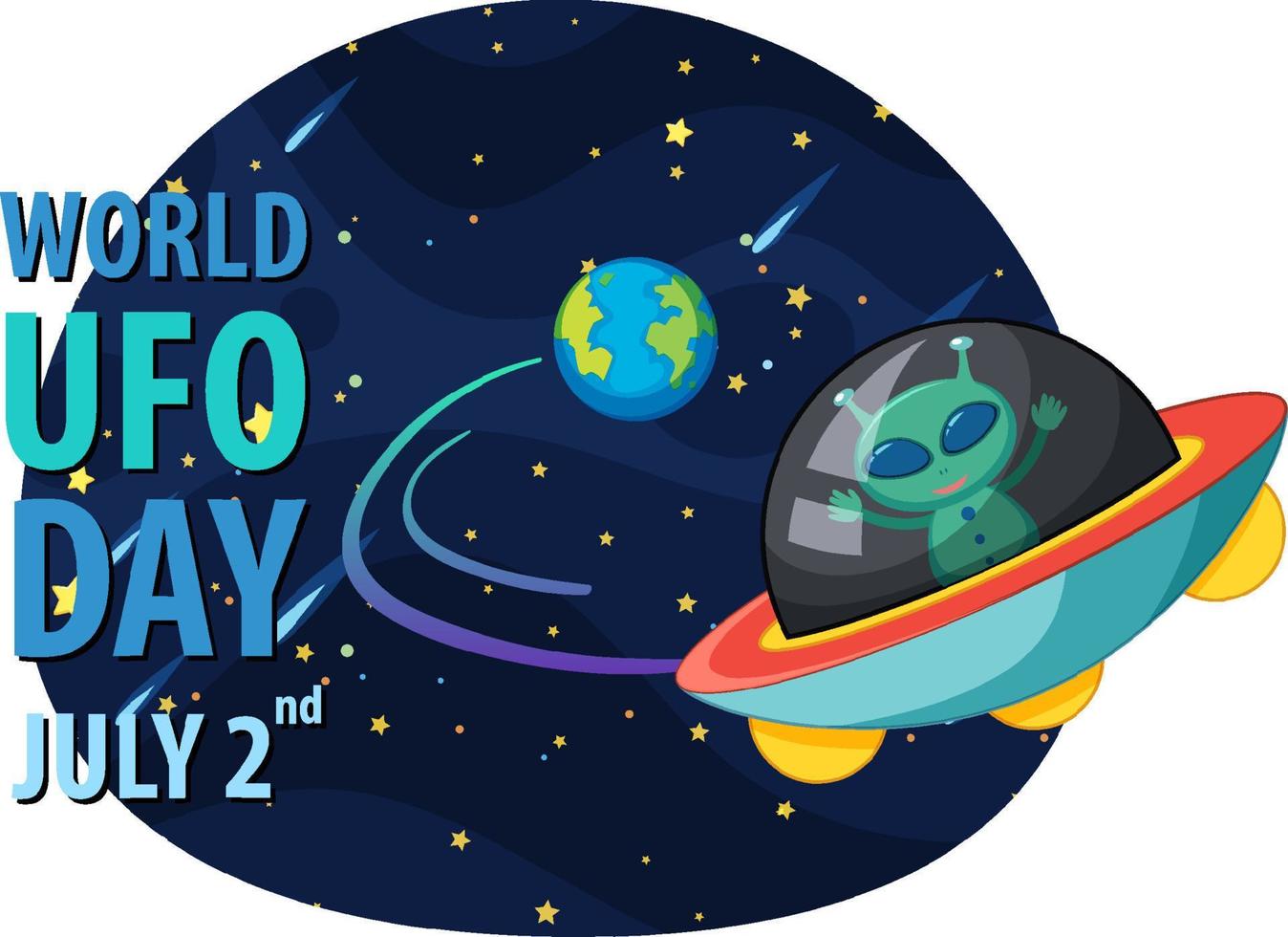 World UFO Day Poster Design vector