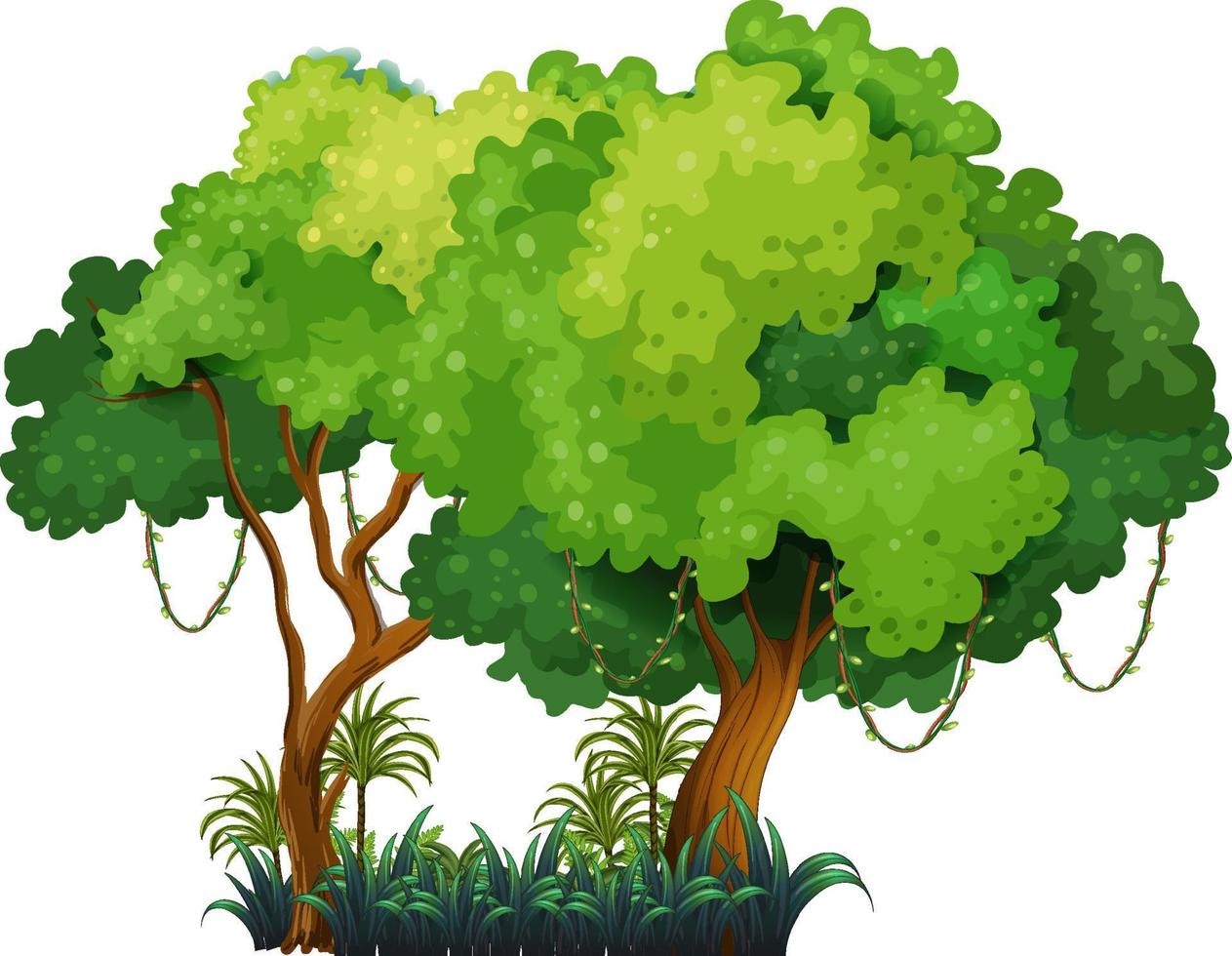 Big tree isolated cartoon vector