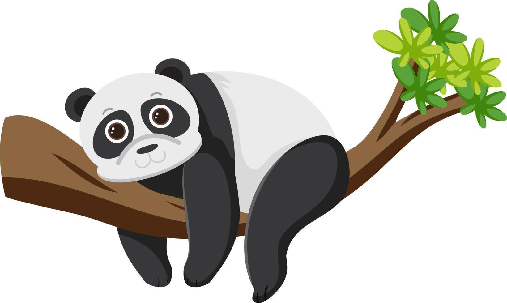 Cute panda bear in flat cartoon style vector