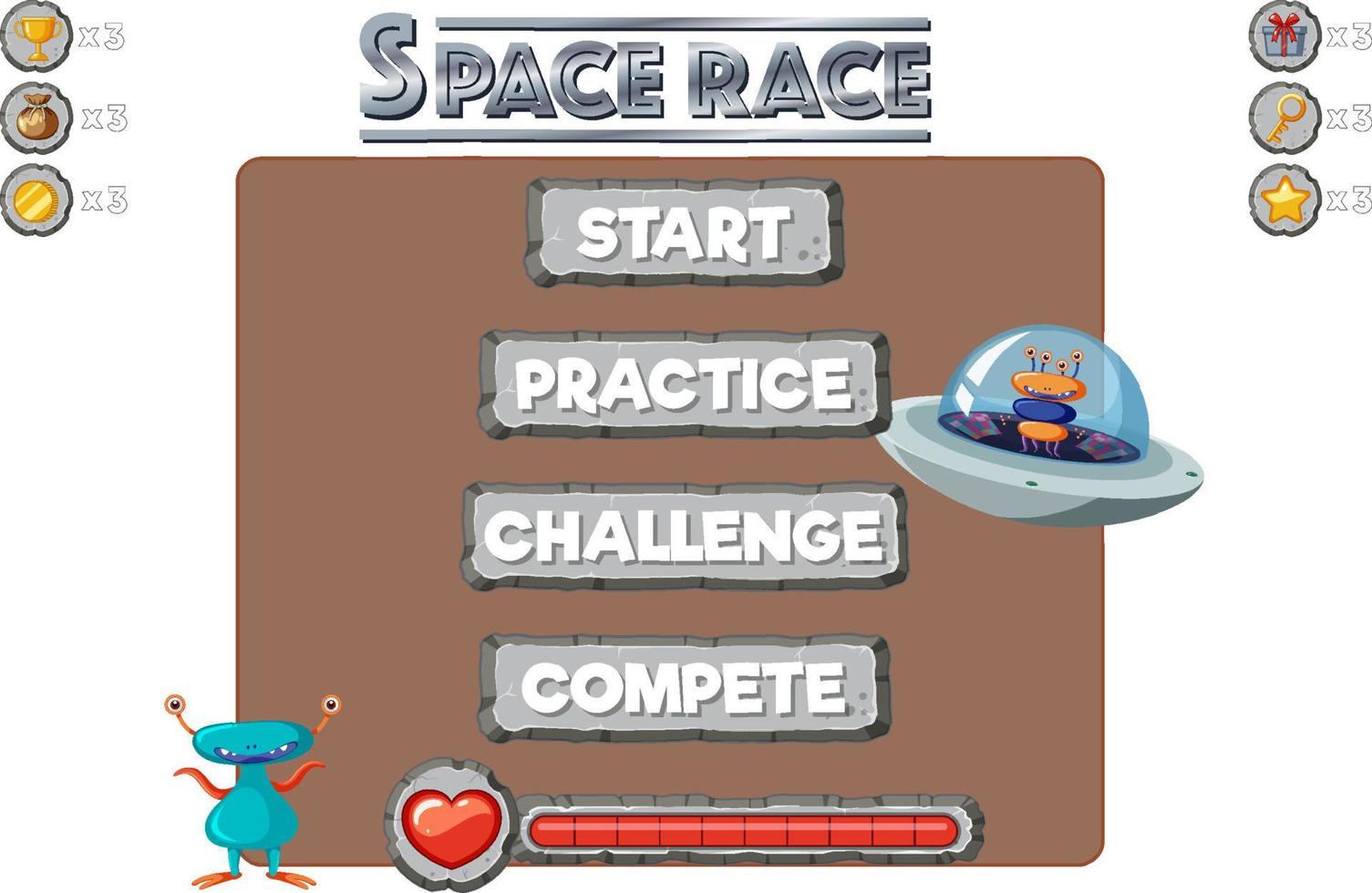 Game element template design set vector