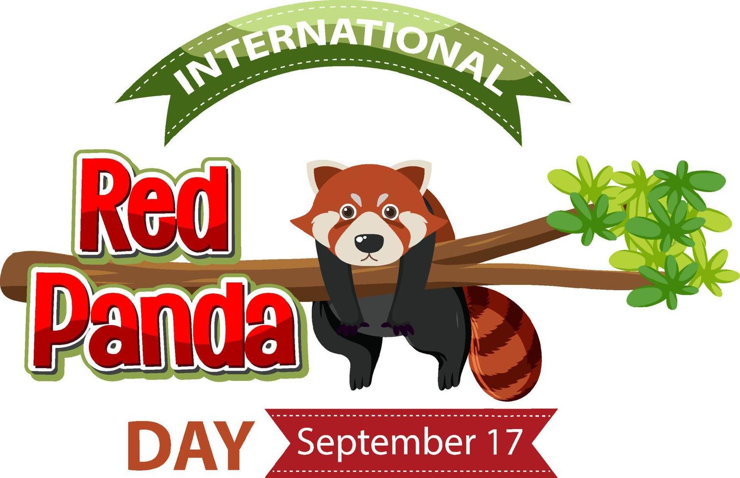 International Red Panda Day On September 17 vector