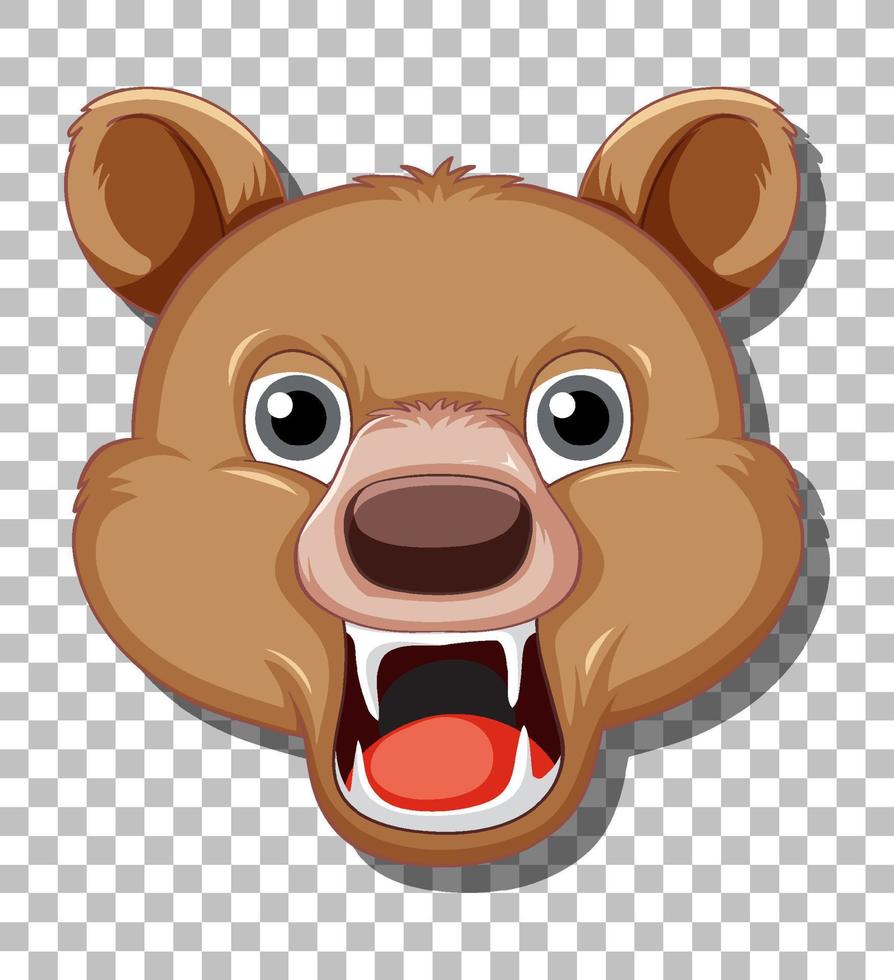 Head of grizzly bear cartoon vector