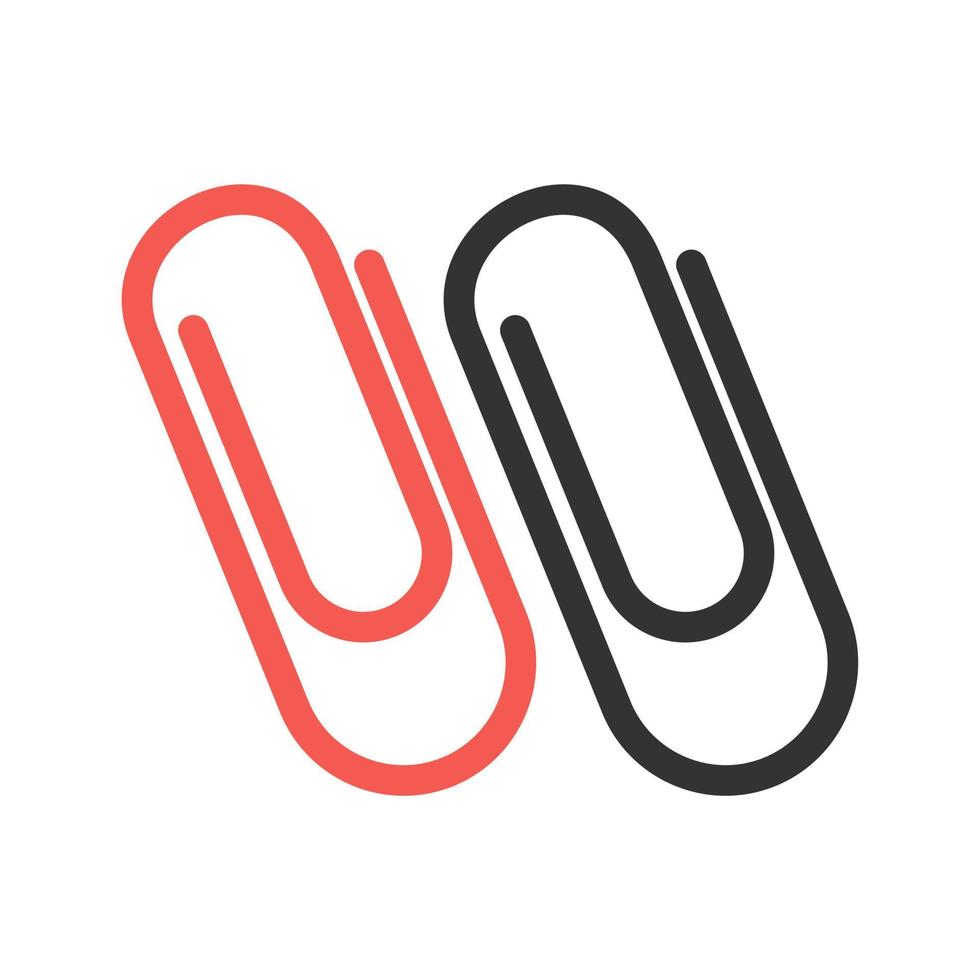 Paper Clips Filled Line Icon vector