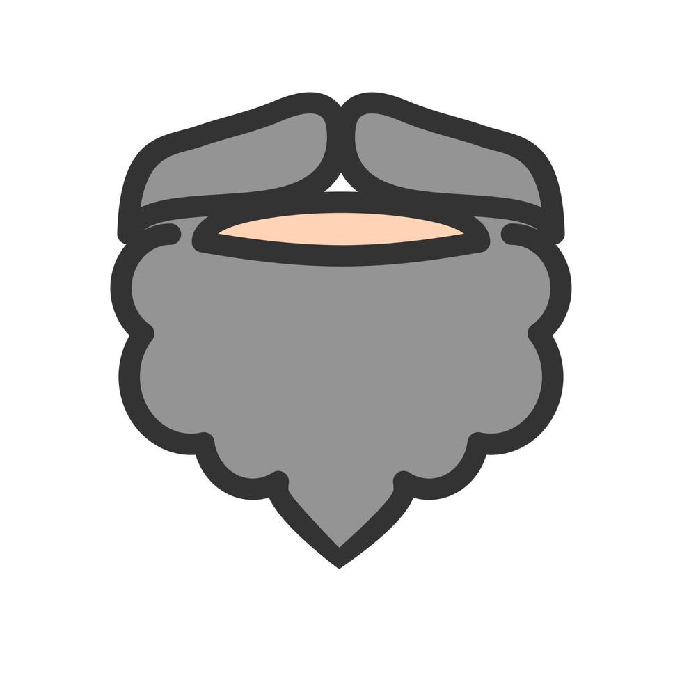Beard and Moustache II Filled Line Icon vector