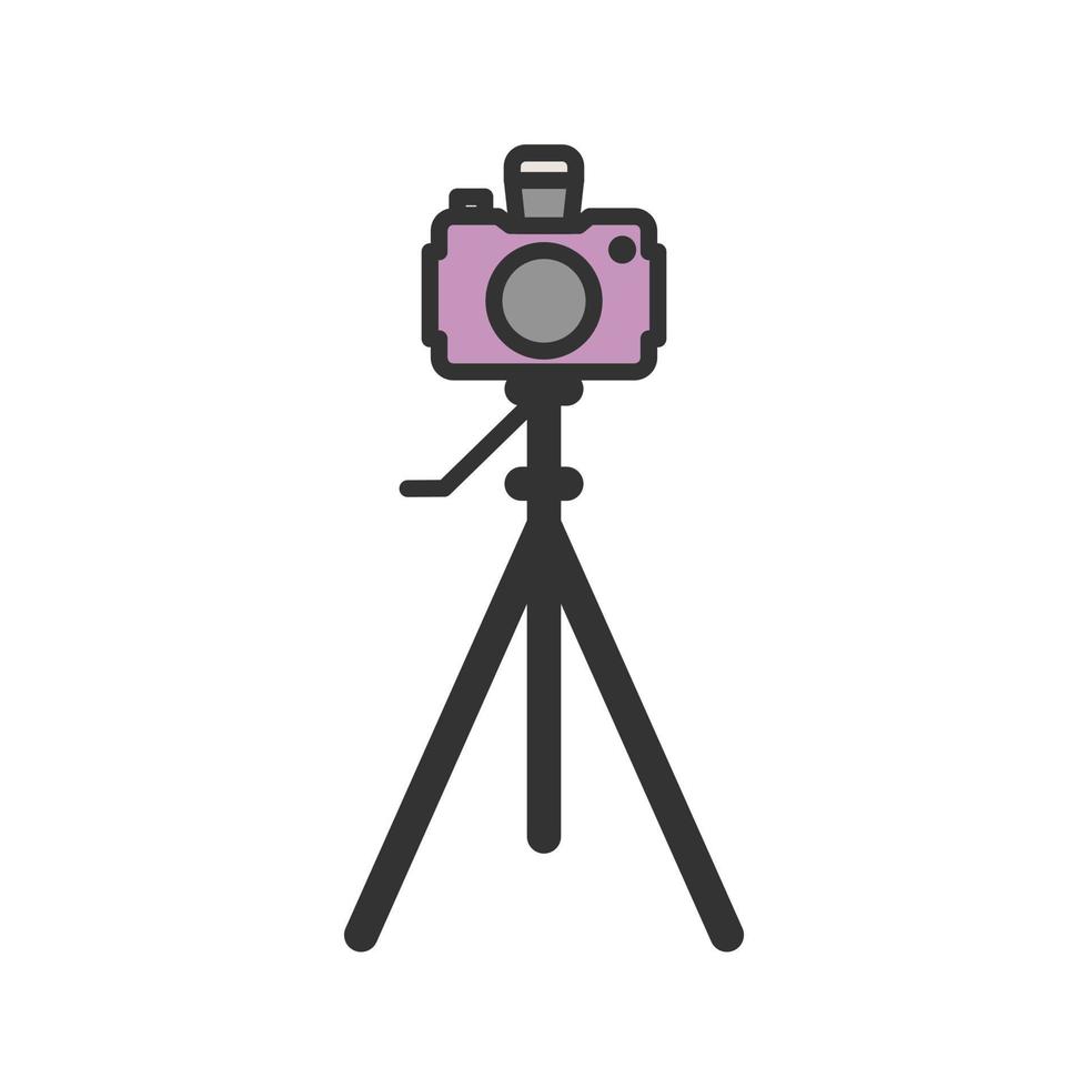 Camera on Stand Filled Line Icon vector