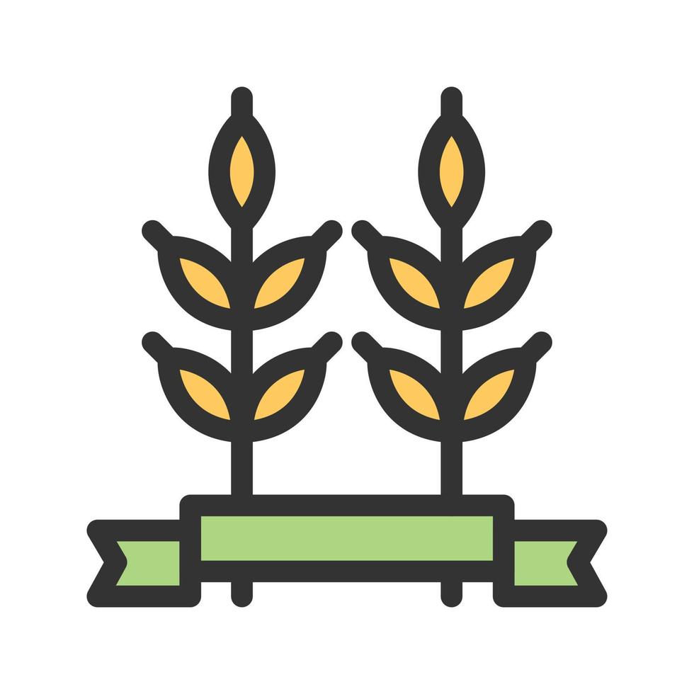 Wheat Filled Line Icon vector