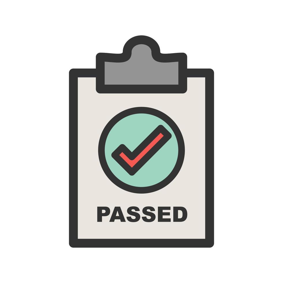 QC Passed Filled Line Icon vector