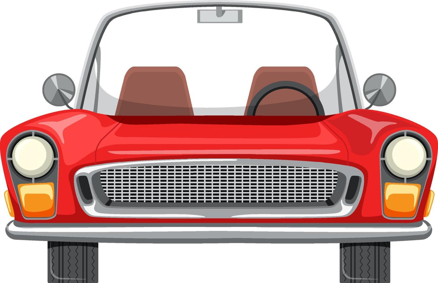 Classic red car in cartoon style vector