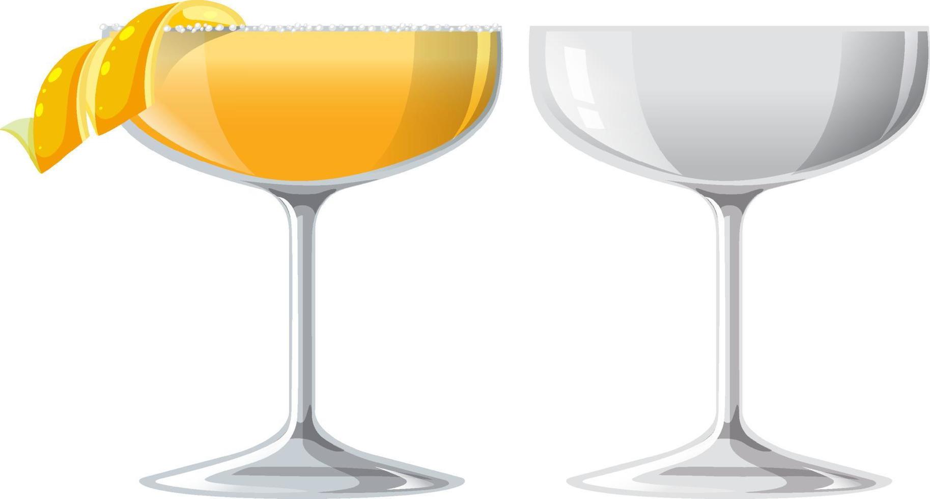 Sidecar cocktail in the glass vector