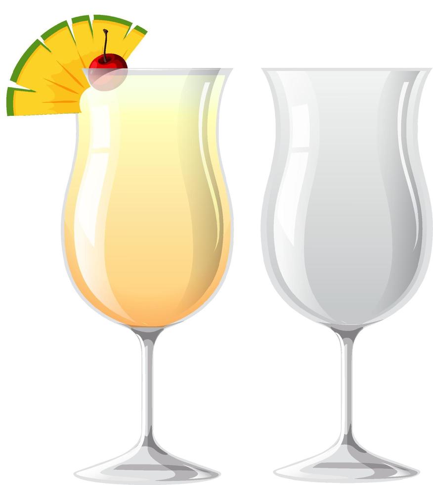 Pina colada cocktail in the glass vector