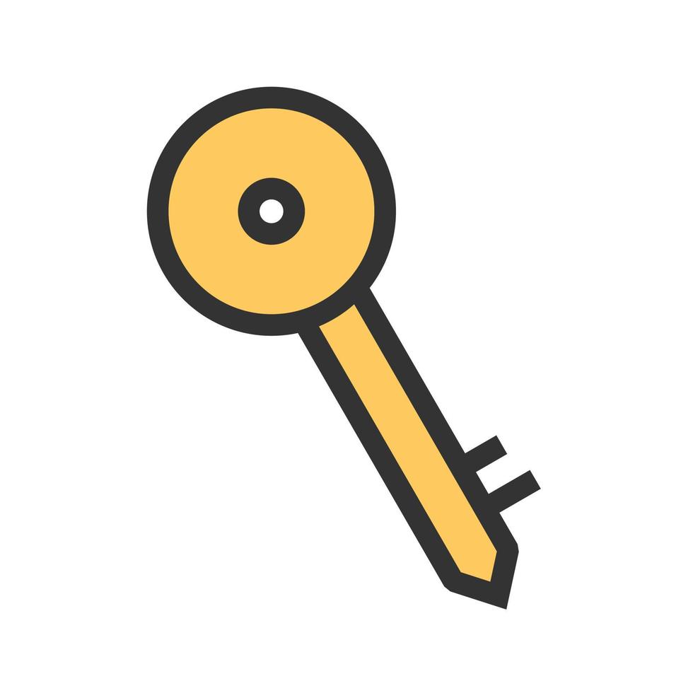 Key I Filled Line Icon vector
