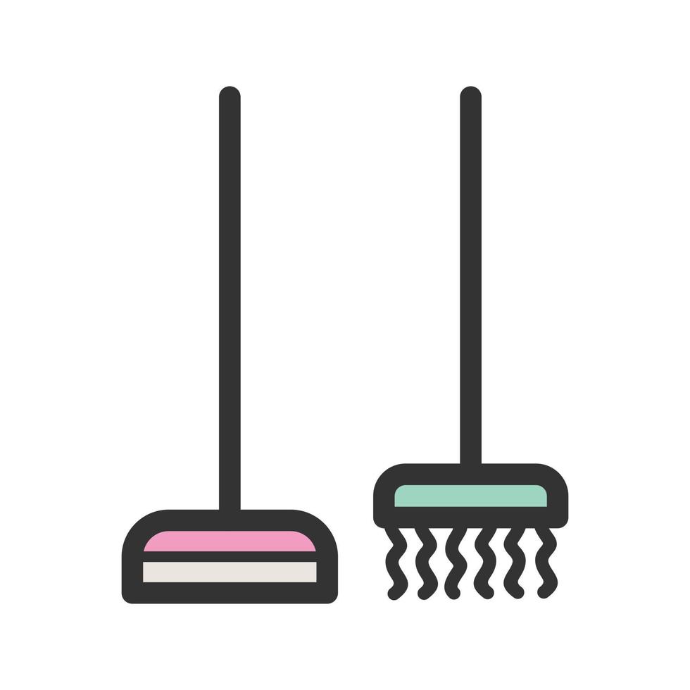 Broom Filled Line Icon vector