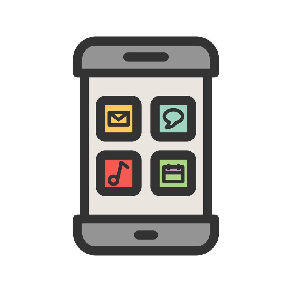 Multiple Apps Filled Line Icon vector