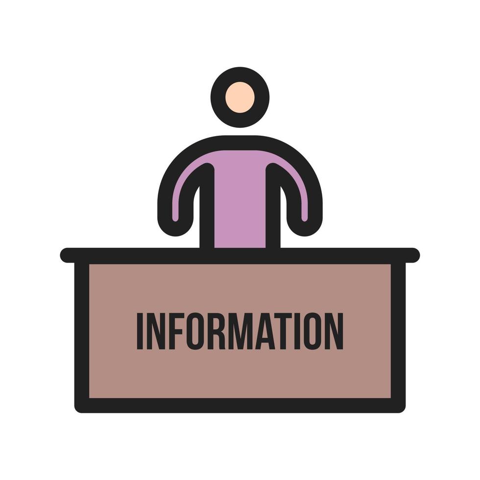 Information Desk Filled Line Icon vector