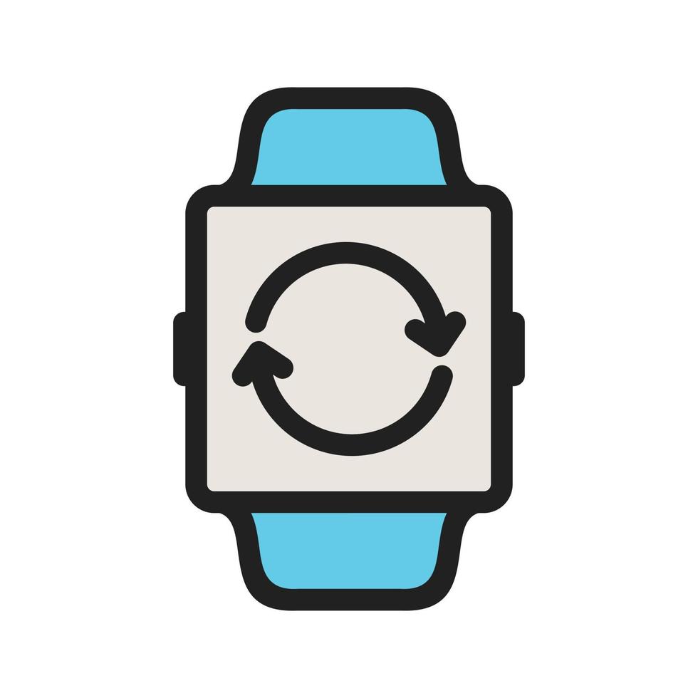 Watch Refresh Filled Line Icon vector