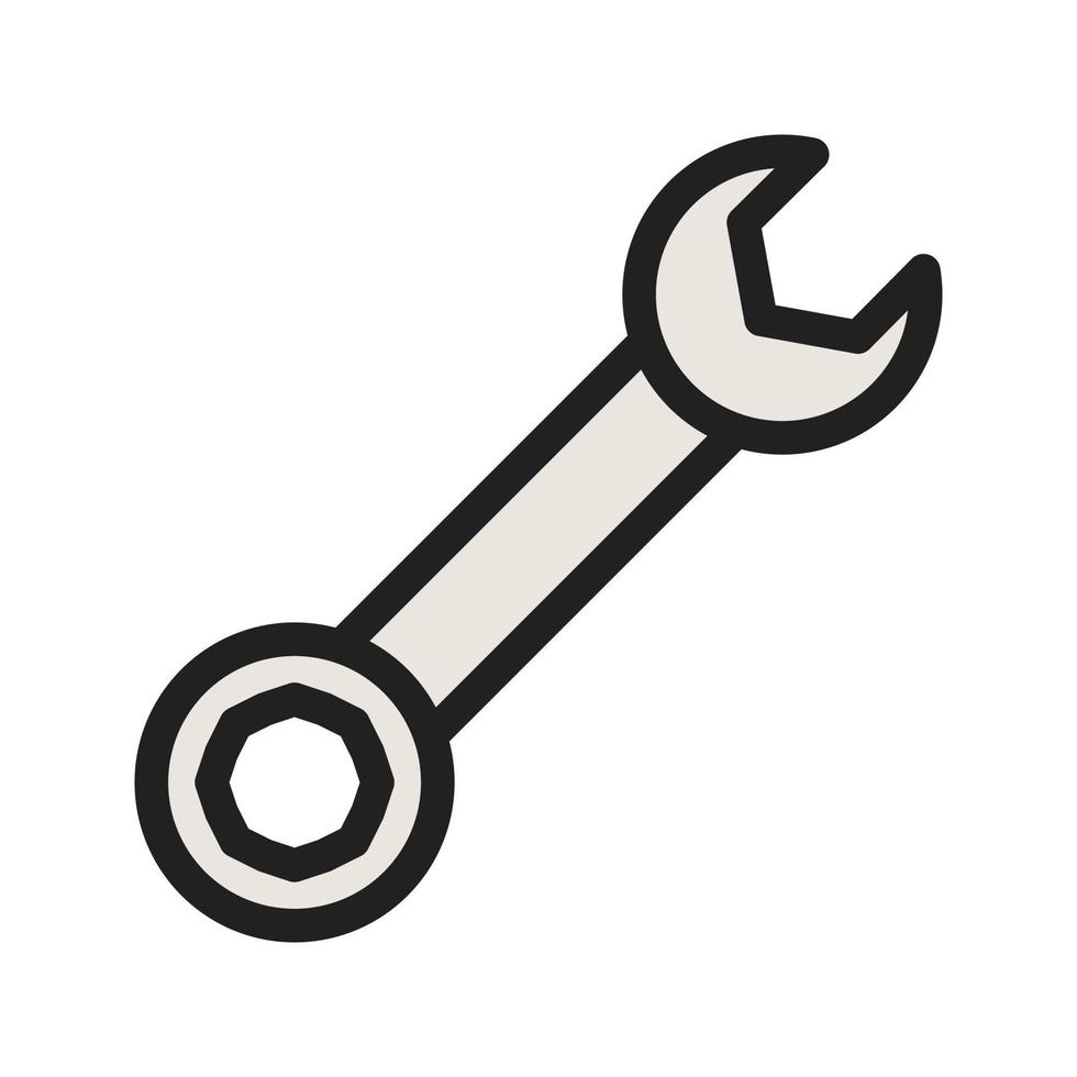 Wrench Filled Line Icon vector