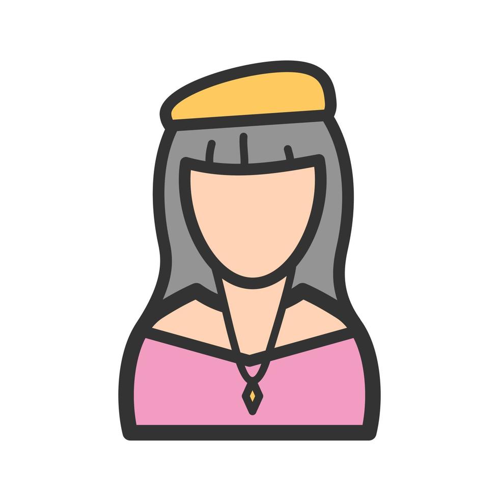 Painter Girl Filled Line Icon vector