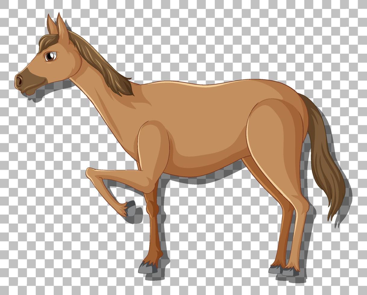 personaje de dibujos animados de caballo marrón vector