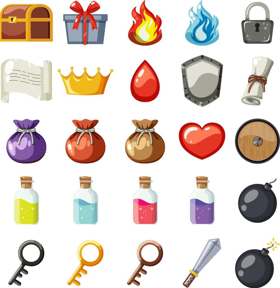 Game element template design set vector