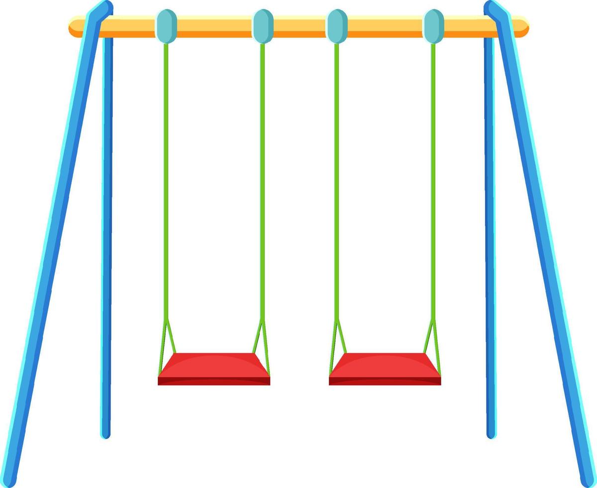 Playground swings on white background vector