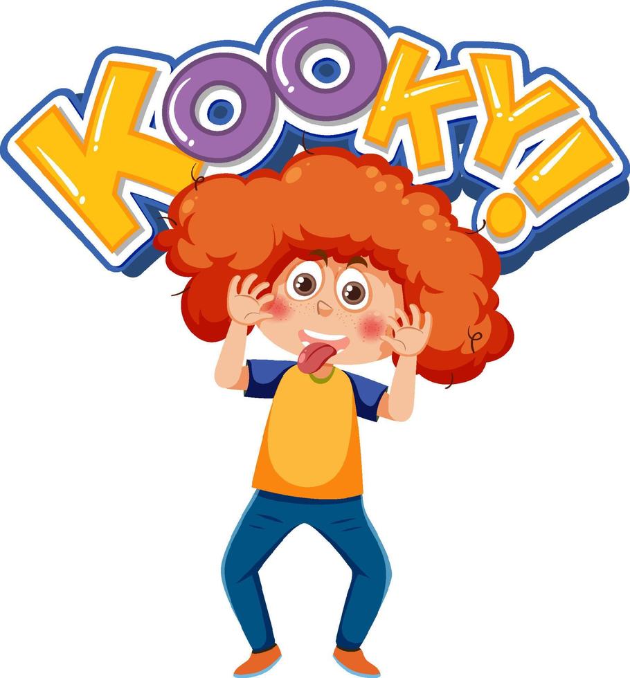 Playful cartoon character with kooky word expression vector