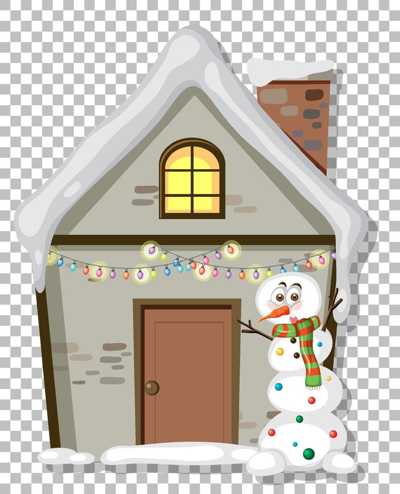 una casa decorada con tema navideño vector