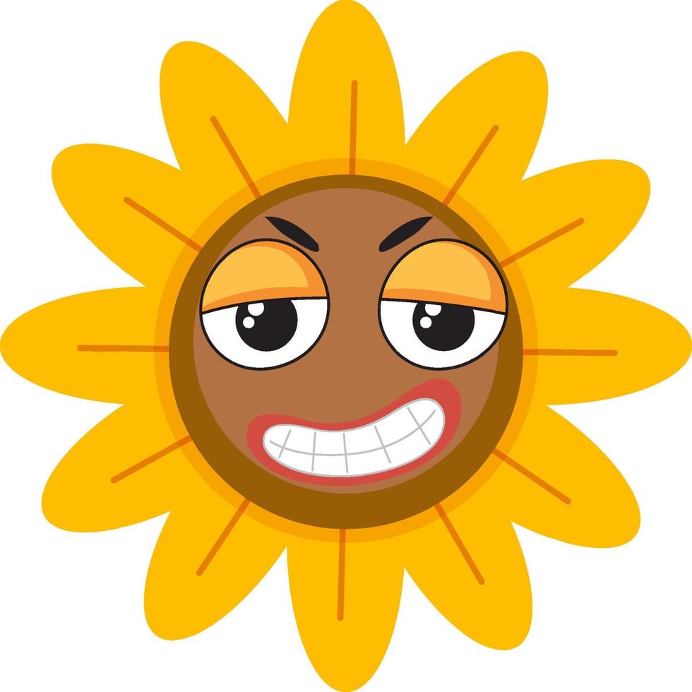 Flower with facial expression vector
