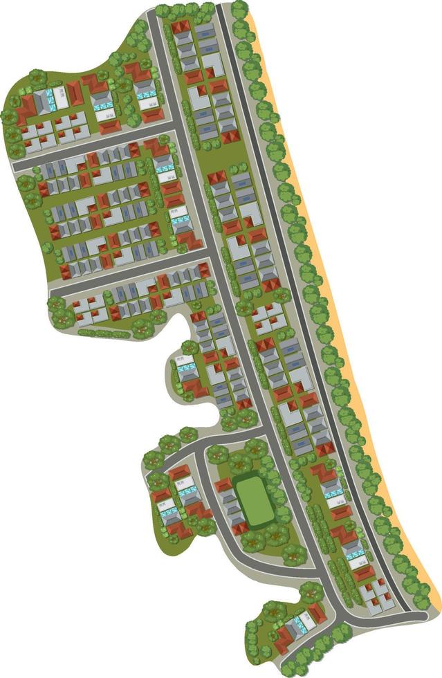 vista aérea del paisaje de la ciudad aislado vector