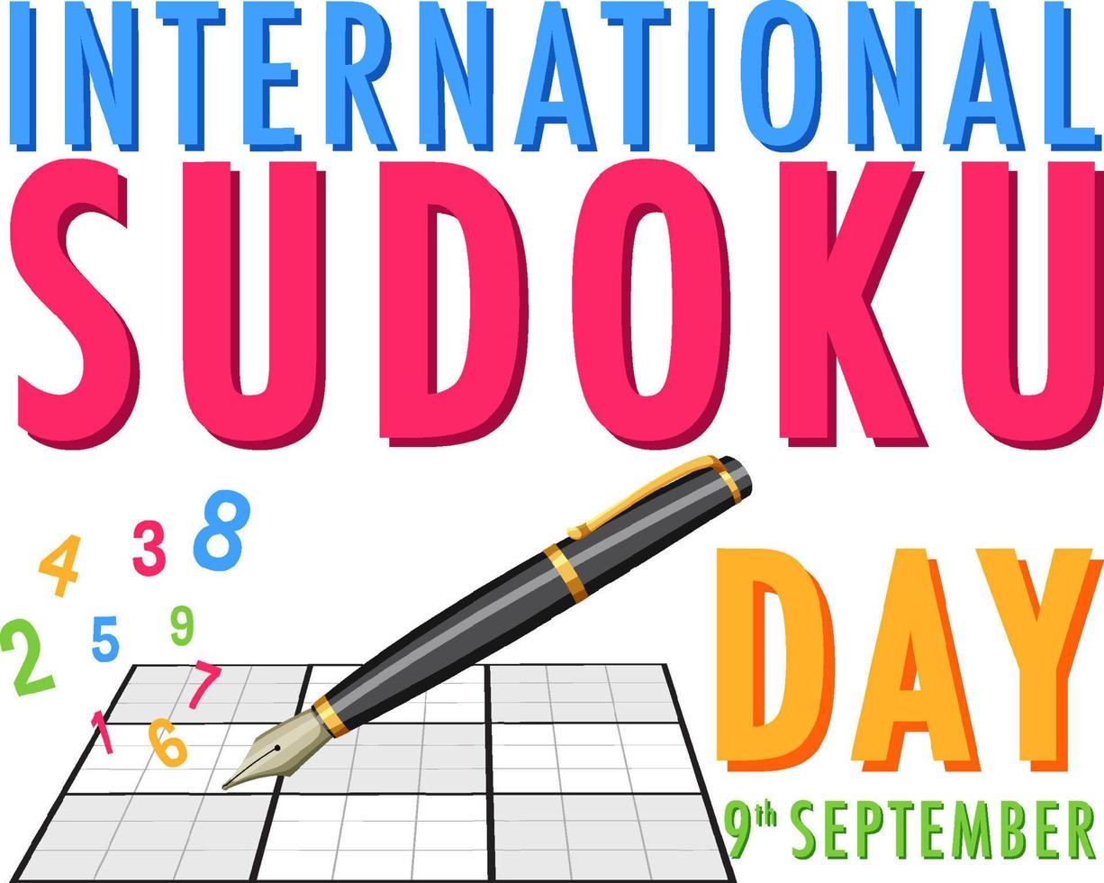 International Sudoku Day September 9 vector