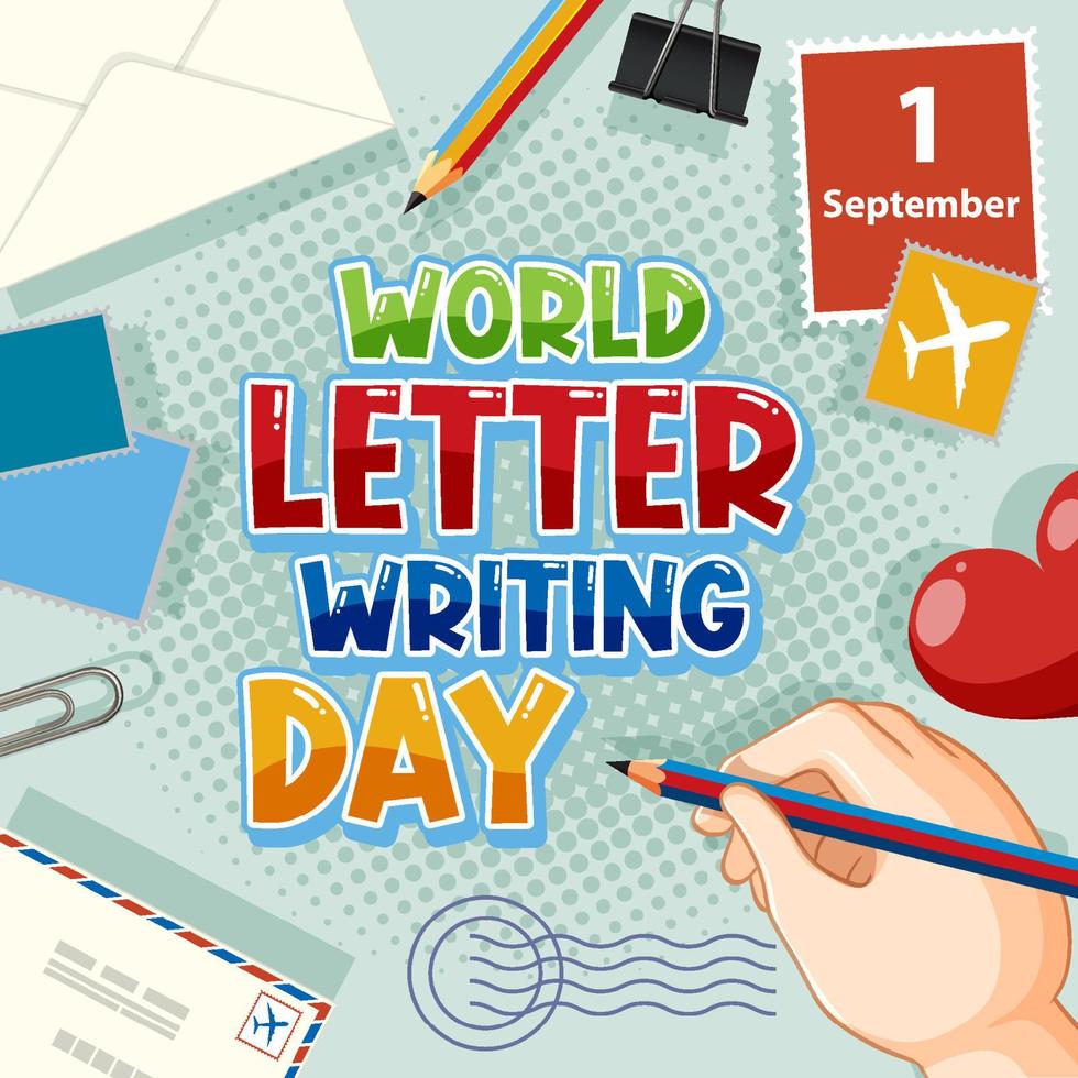 World Letter Writing Day Poster Design vector