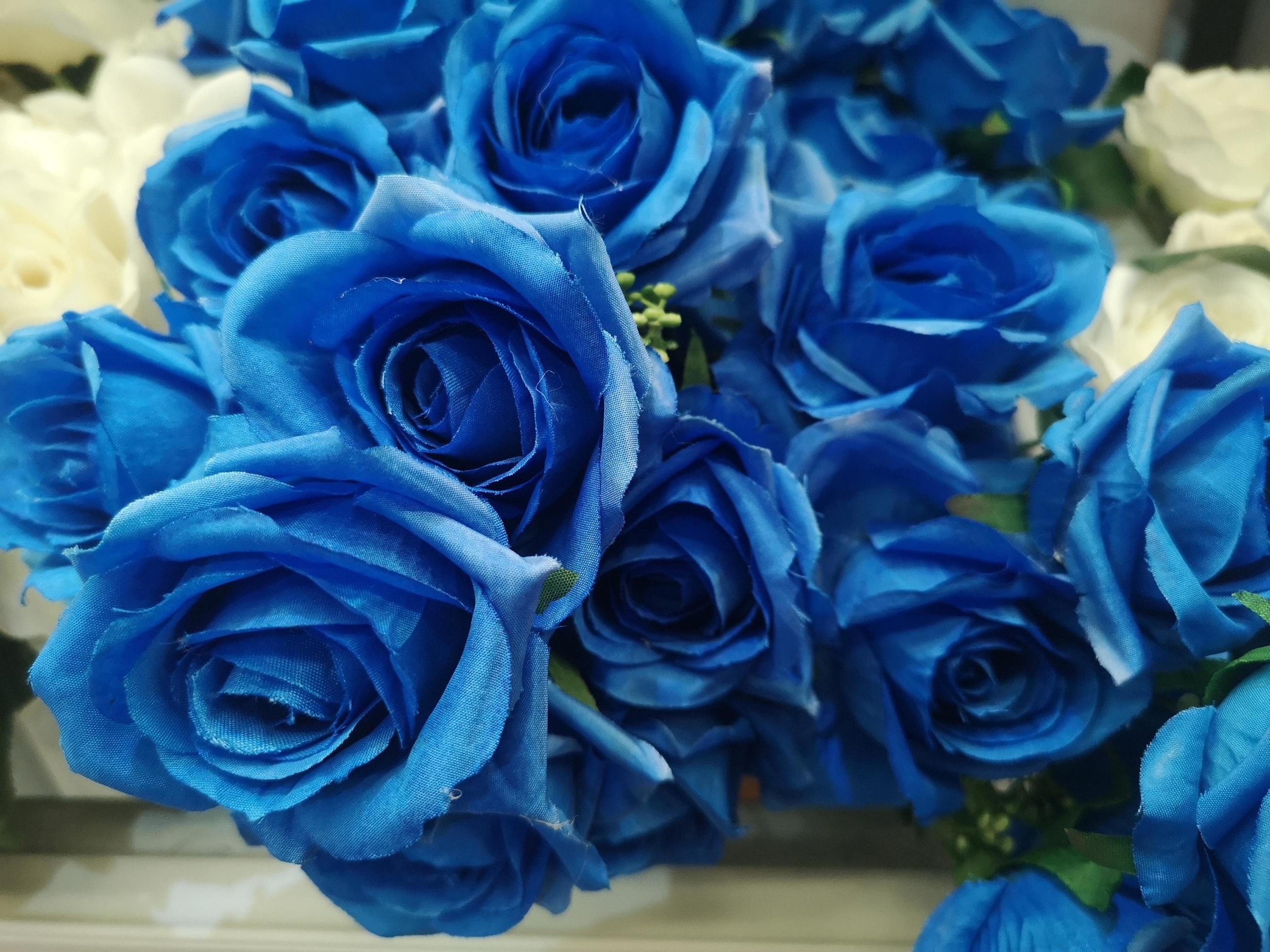 rosa azul oscuro hecho a mano hermoso ramo artificial flores decoración  fondo ornamental para tarjeta de felicitación o evento de celebración  diseño retro, hecho de tela y plástico, día de san valentín